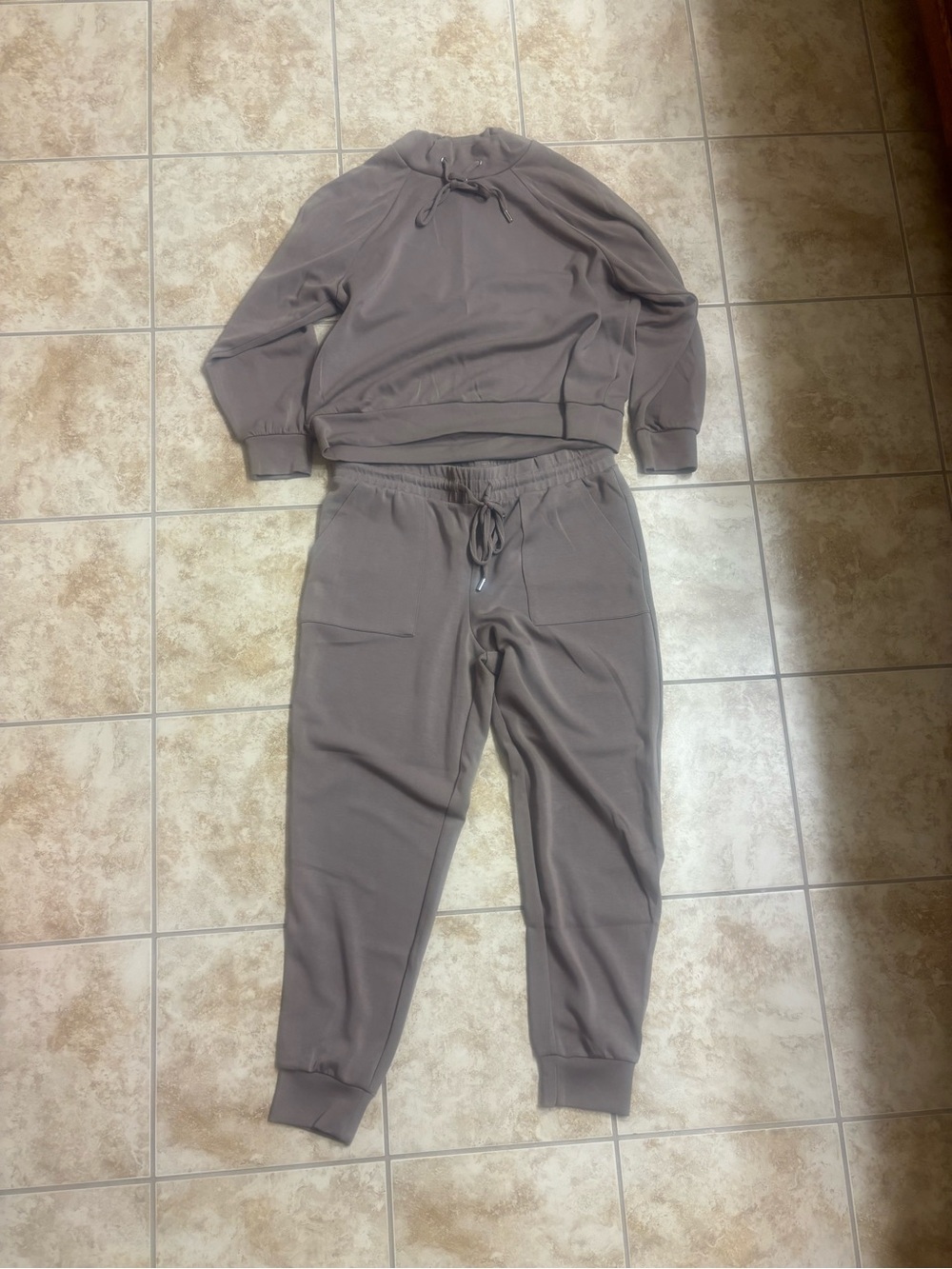 Taupe Cozy Sweatshirt and Jogger Set